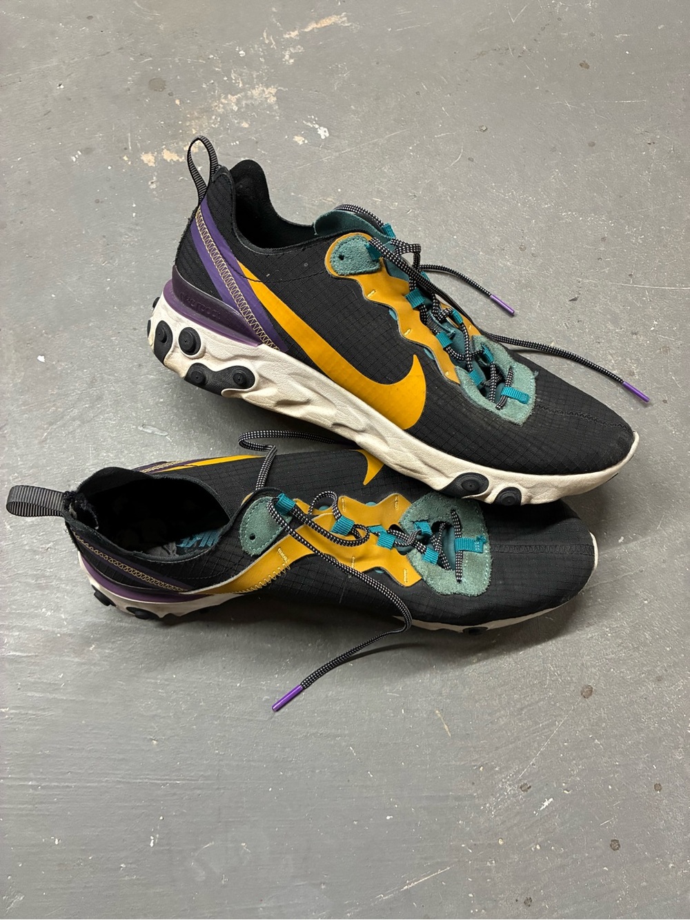 Nike Mens 9.5 React Element 55 PRM Mineral Cyan Running Shoes (CI9593-002)